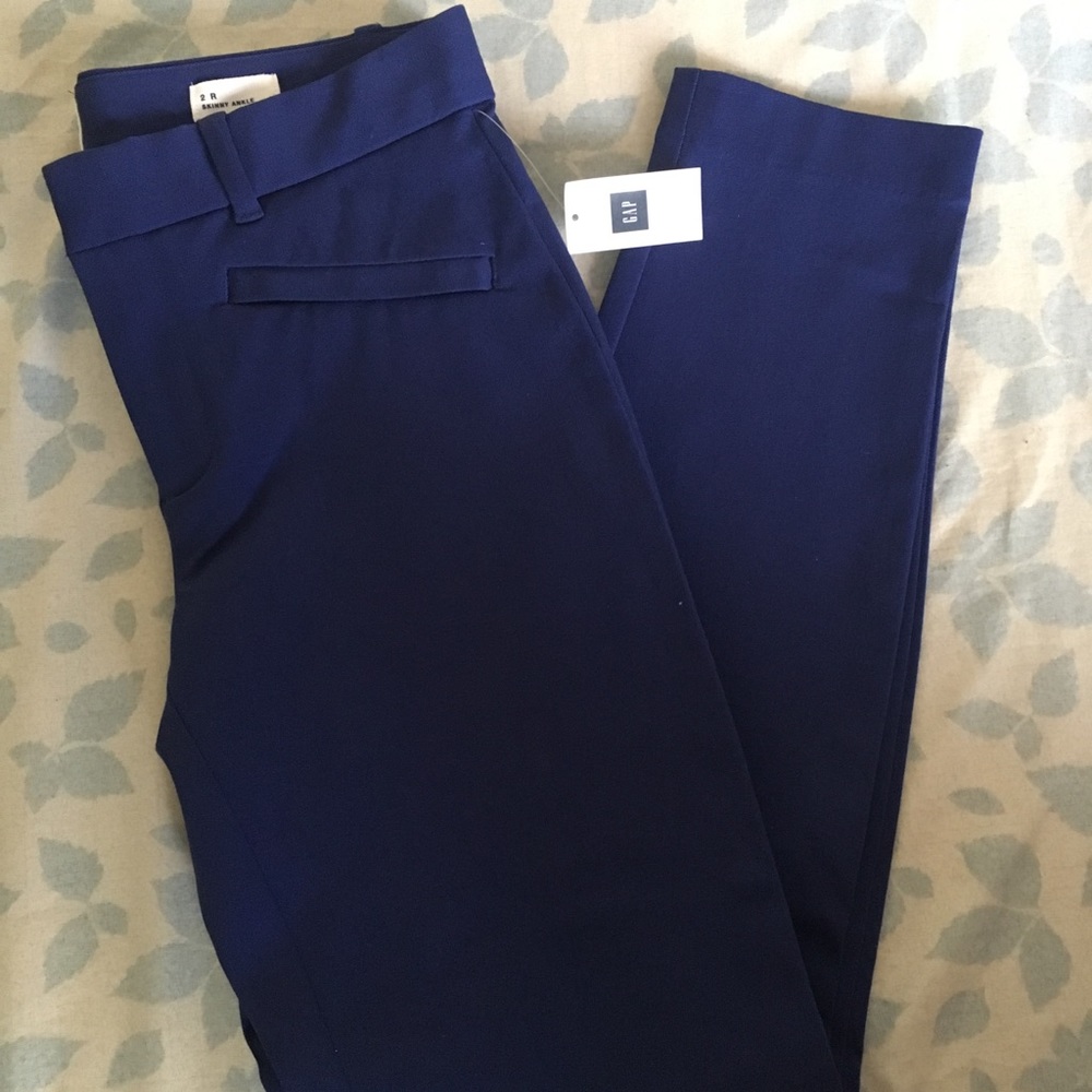 Blue Skinny Ankle Dress Pant